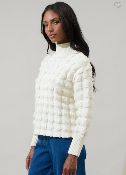 Ivory Mock Neck Sweater