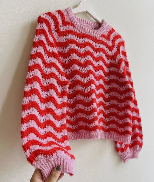 Rose Wave Knit Sweater