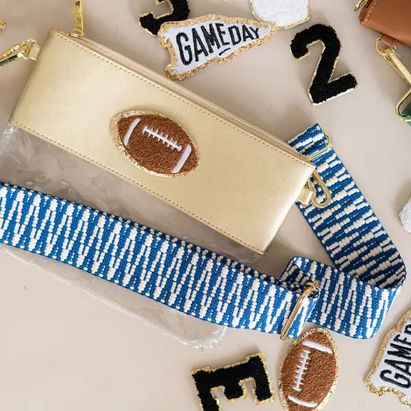 Royal Blue Textured Crossbody Strap