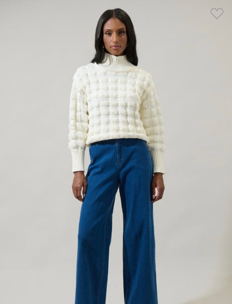 Ivory Mock Neck Sweater