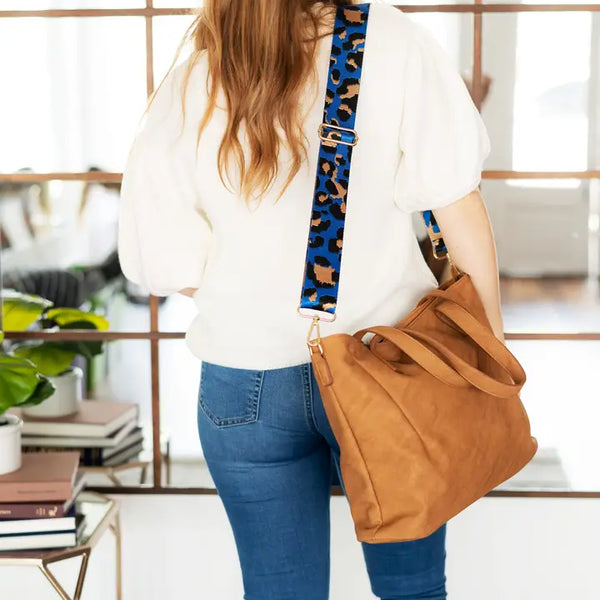 Royal Blue Leopard Crossbody Strap