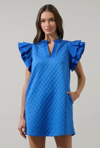 Quilted Ruffle Dress