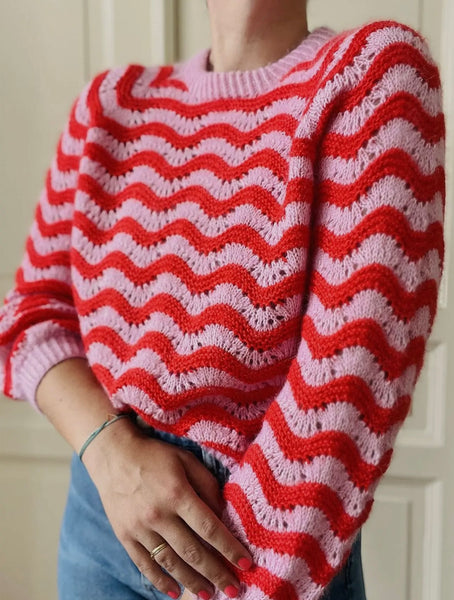 Rose Wave Knit Sweater
