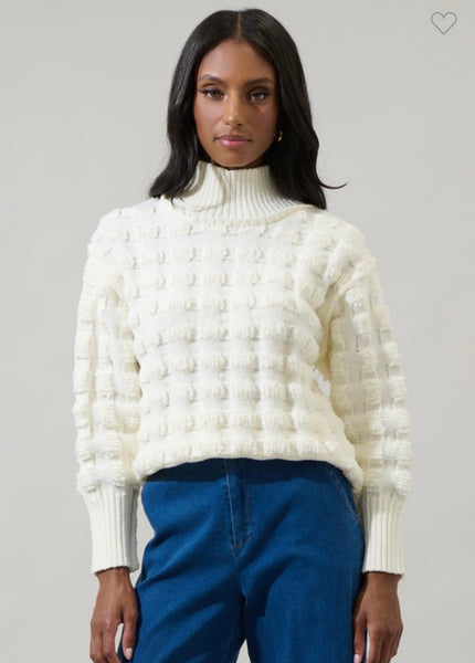 Ivory Mock Neck Sweater