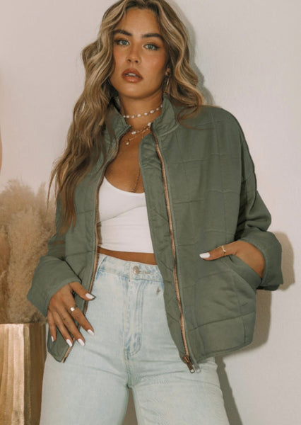 Olive Puffer Jacket