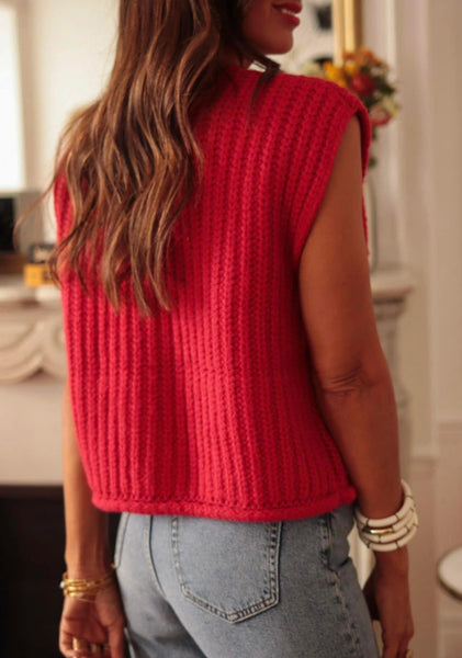Red Buttoned Sweater
