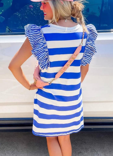 Go Big Blue Striped Dress