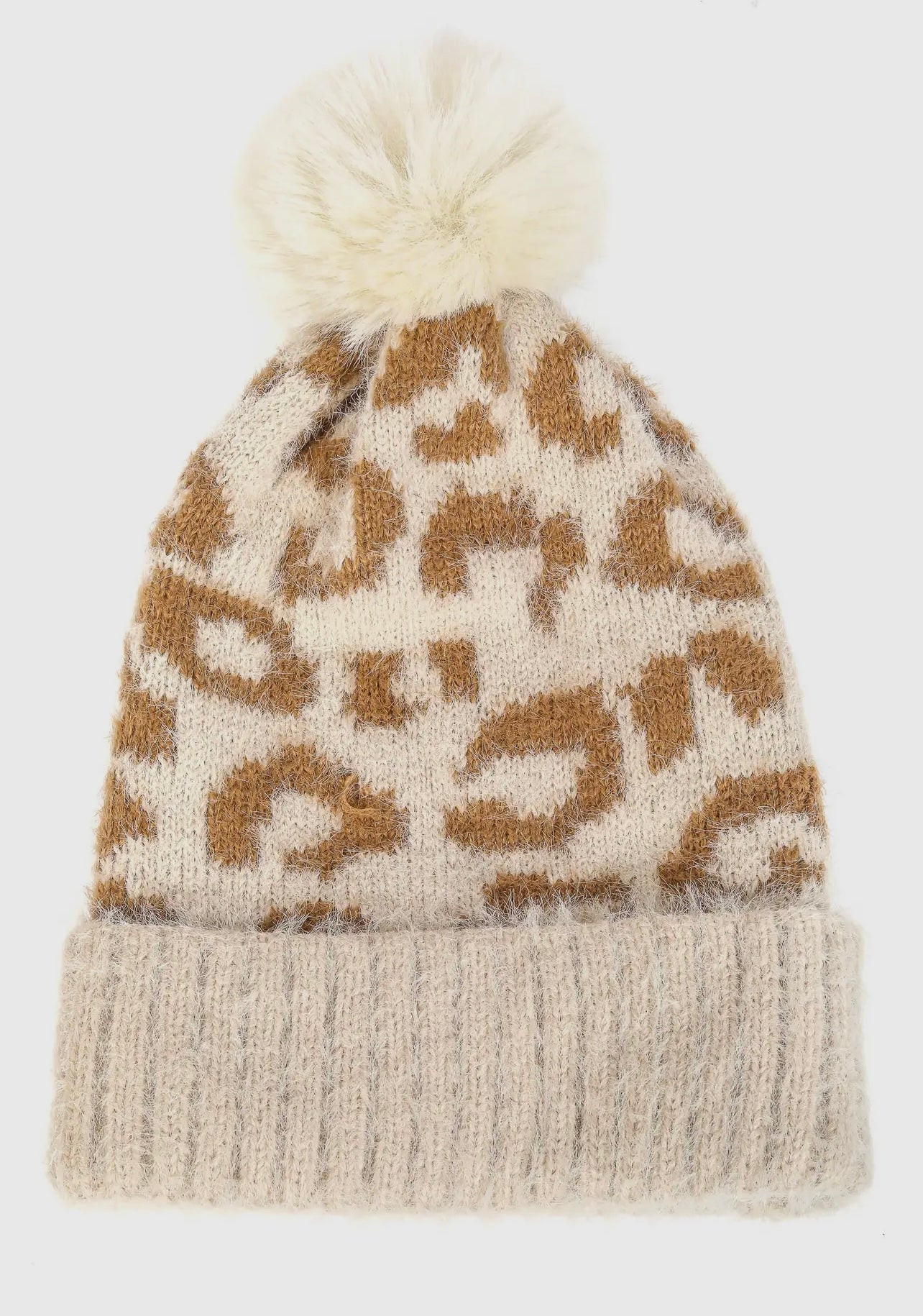 Leopard Pom Beanie