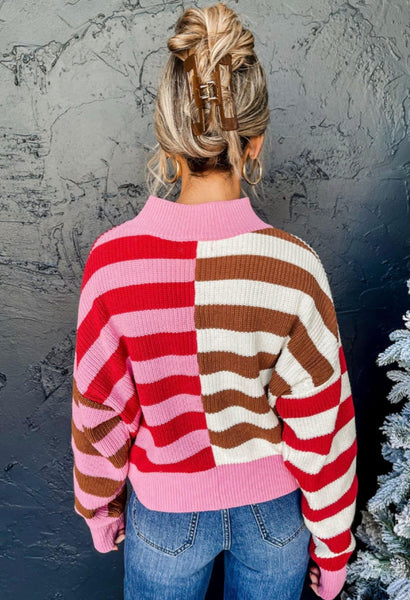 Pink Striped Sweater