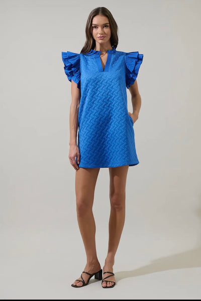 Quilted Ruffle Dress