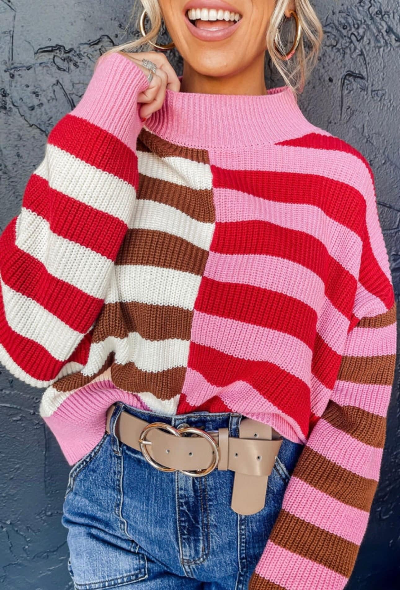 Pink Striped Sweater