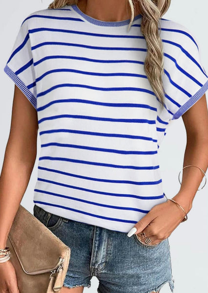 Blue and White Striped Sweater