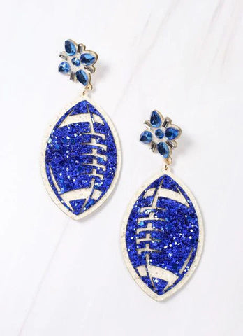 Glitter Football Earring