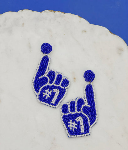 #1 Foam Finger Beaded Dangle