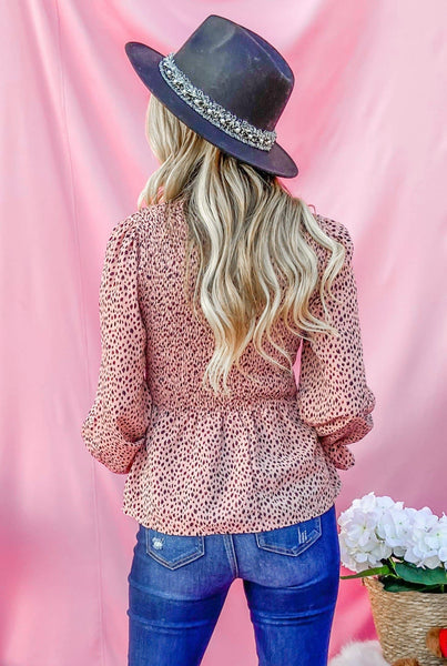 Leopard Smocked Top